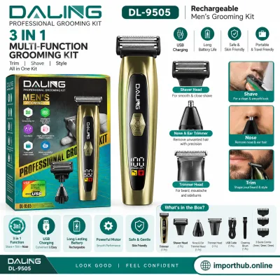 Daling DL-9505 3-in-1 Rechargeable Men's Grooming Kit